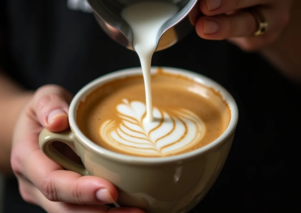 Latte art demonstration