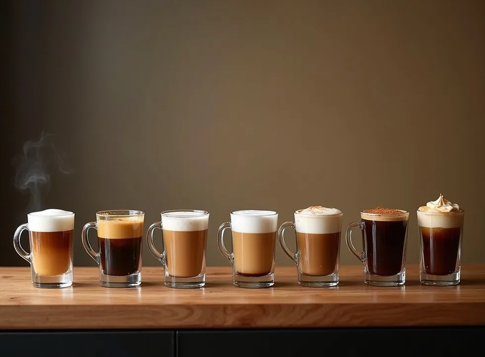 Coffee drinks variety